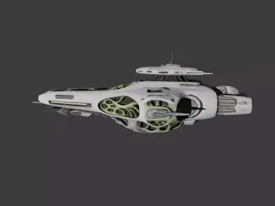 Organic Sci-Fi Starship 3D Model 3D model