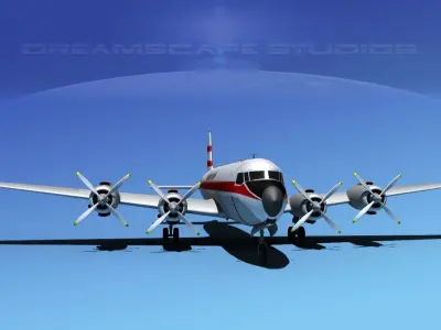 Douglas DC-7C Zantop 3D model