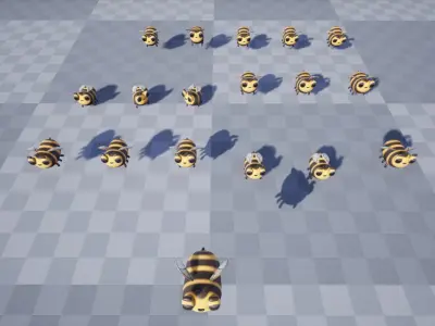 Bee stylized Low-poly 3D model