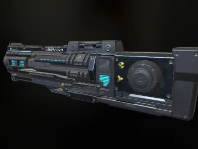Blaster Gun - Game mesh Low-poly 3D model