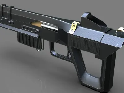 MSI-t4 gun Low-poly 3D model