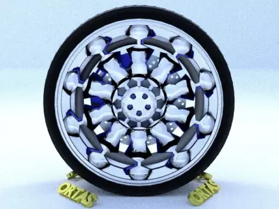 ORTAS CAR RIM 26 GAME READY RIM TIRE AND DISC 3D model