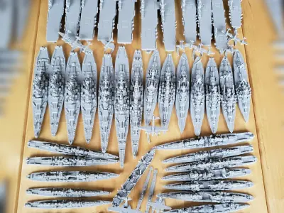 US Miniature WWII Warship Collection 3D print model