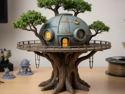 Sci-Fi Treehouse Hideaway Cottage In The Trees 3D print model