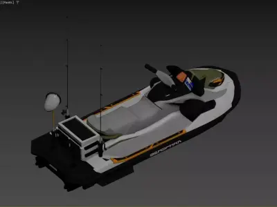 Fishing Jet Ski Personal Watercraft Sea-Doo Style 3D model  3D model