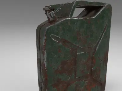 3D Jerry can rusty gas Low-poly 3D model
