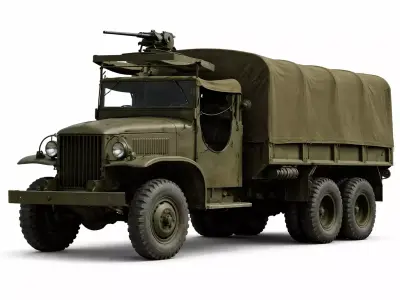 1940s Military Truck Vintage Army Cargo Transport Vehicle 3D model