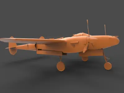 Lockheed P-38 3D print model