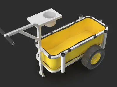 Beach Fishing Cart 3D Model