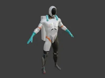 Futuristic Astronaut Model - Spacesuit 3D model