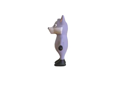 High-Quality 3D Cute Wolf for Games Low-poly 3D model