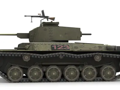Chi-Ha 47 - Japanese Medium Tank WWII 3D Model Low-poly 3D model
