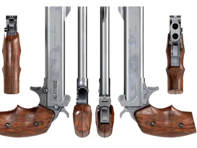 PBR American Derringer Model 6 Low-poly 3D model