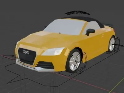 AUDI TT RS ROADSTER 2010 - LOW POLY - RIGGED Low-poly 3D model