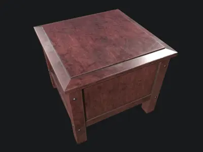 Antique wooden table Low-poly 3D model