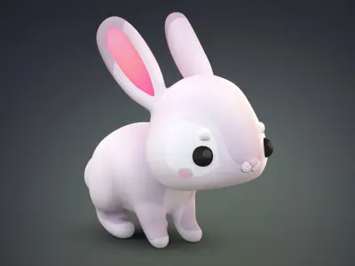 Cartoon Rabbit Bunny 2 3D model