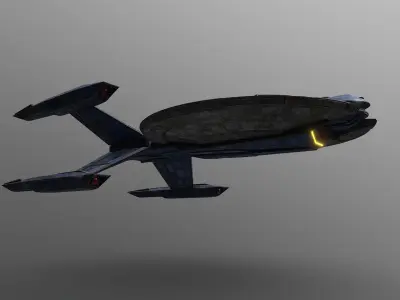 18spaceship star trek ship in flight 3D model
