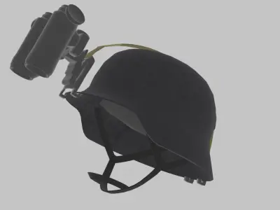 German Helmet and Night Vision Free 3D model