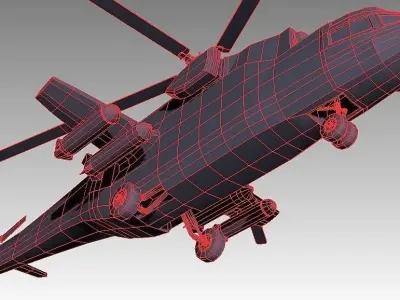 Helicopter low poly fictive Low-poly 3D model