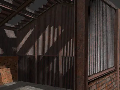 warehouse wooden barn Free low-poly 3D model