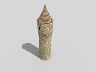 medieval tower a Low-poly 3D model