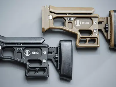 FN SCAR tactical stock Low-poly 3D model