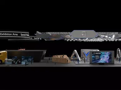 benz heavy truck exhibition design 3D model