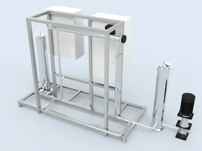 Ultra violet UV purification system for water treatment Low-poly 3D model