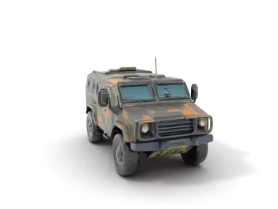 Camouflage Armored Vehicle model pack Low-poly 3D model Low-poly