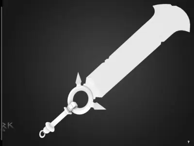 Magical Crystal Sword Low-poly 3D model