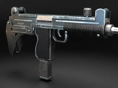 Uzi-miniGun gun Low-poly 3D model