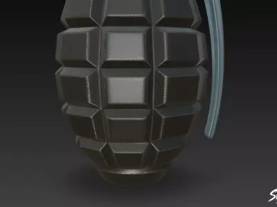 Grenade Black Low-poly 3D model