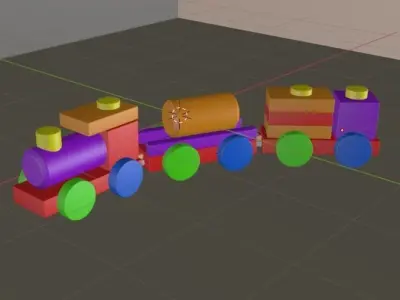 Simple train-toy in Blender Free 3D model