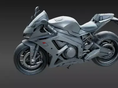 Futuristic 3D-Printable Motorcycle Custom Bike Model Low-poly 3D model