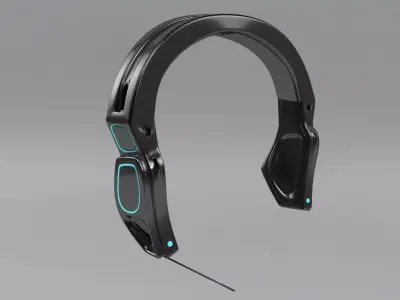Science Fiction Head Phone Heard Surface 3D Model scifi 3D model