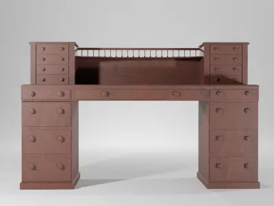 Antique Desk Low-poly 3D model