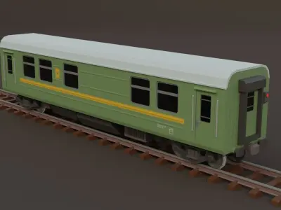 Trains Low Poly Railway Stylized Low-poly 3D model