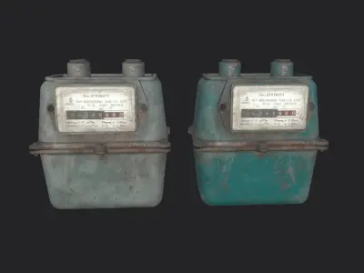 Gas Meters Low-poly 3D model