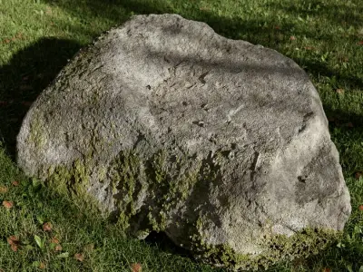  Cool Toned Dipped Mossy Smooth Large Rock Boulder Model  purchase