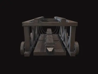 Medieval Battering Ram V02 Old Low-poly 3D model