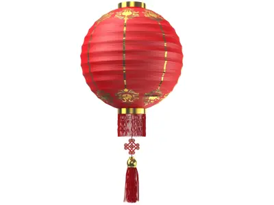 Three Detailed Paper Lanterns 3D model