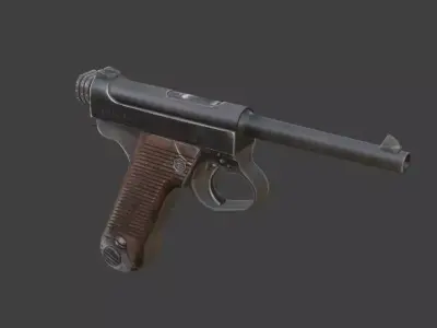 nambu pistol Low-poly 3D model