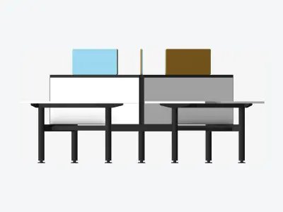 Desk - Cluster - Officetec - Modela - 120 Deg - Fixed Height Low-poly 3D model