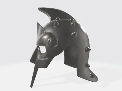 Dark Warlord Spartan Helmet Low-poly 3D model