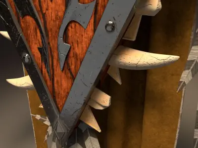 Warriors Tribal Shield Low-poly 3D model