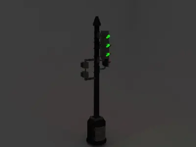 Traffic light Low-poly 3D model buy