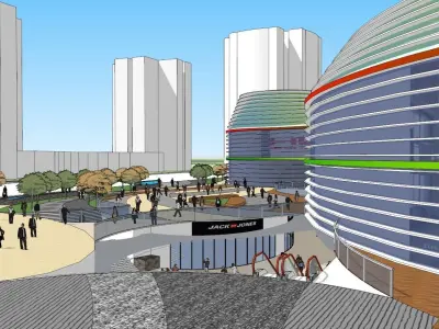 SU model of the curved building of the daily office building 3D model