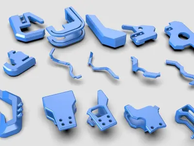 Robo Part sets kit hard surface robotic  3D model