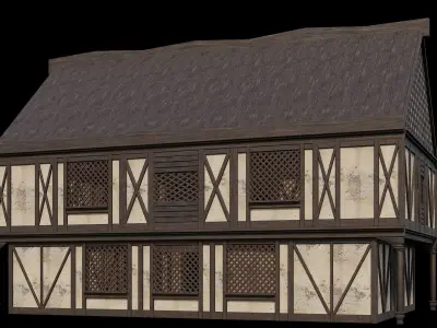 Medieval Houses 42- 4K Textures Game Ready Low-poly 3D model