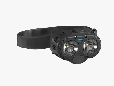 Powerful LED Headlamp Low-poly 3D model